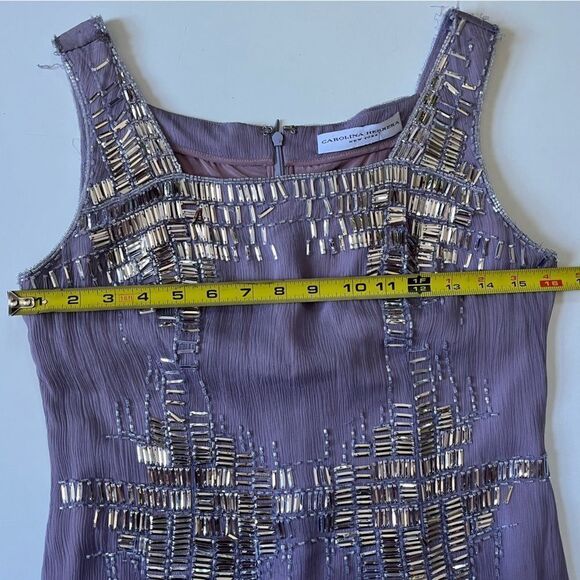 Carolina Herrera Silk Sequins Purple Dress - Picture 7 of 16